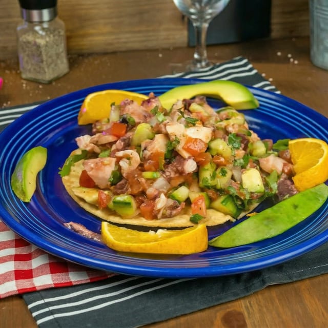 Tostadas De Ceviche De Pulpo.