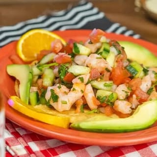 Tostada De Ceviche De Camaron